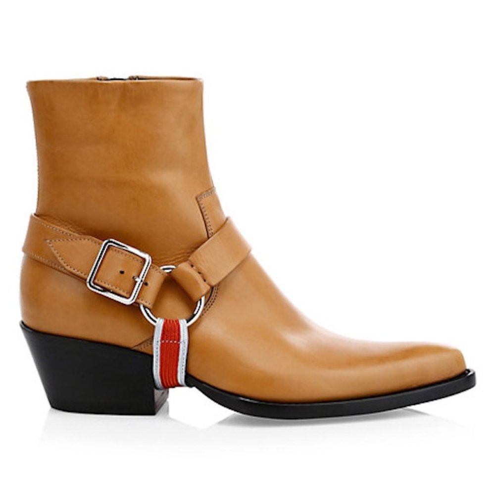 Calvin Klein 205W39nyc Tan Brown Carla Tex Harness Cowboy Boot